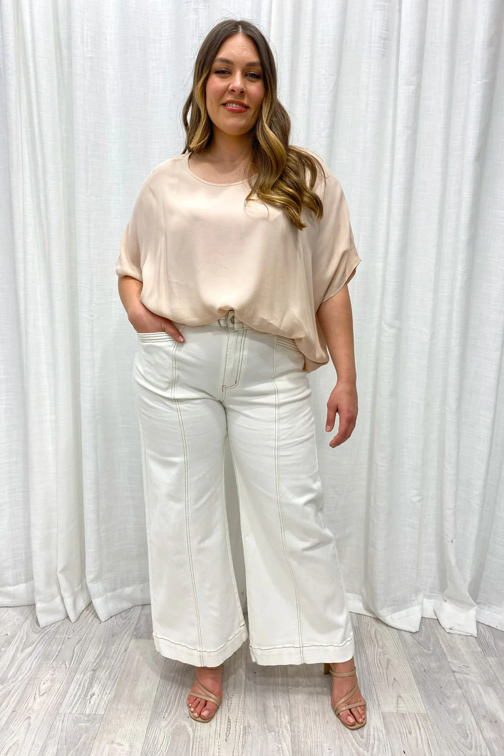 Zara Basic Drape Top - Sandstone - Image 7