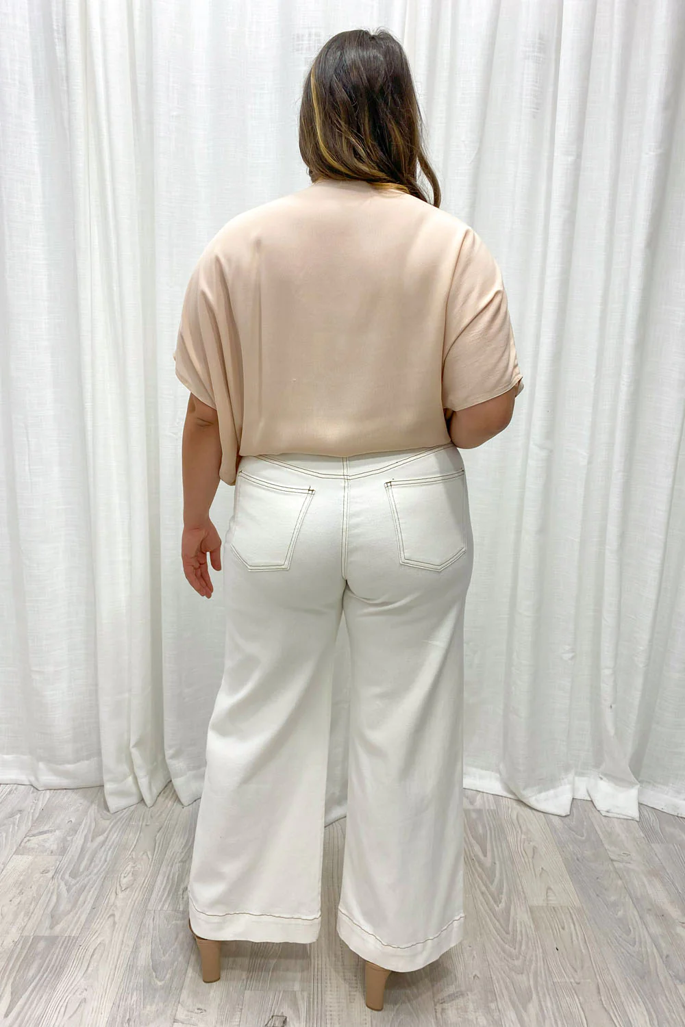 Zara Basic Drape Top - Sandstone - Image 9