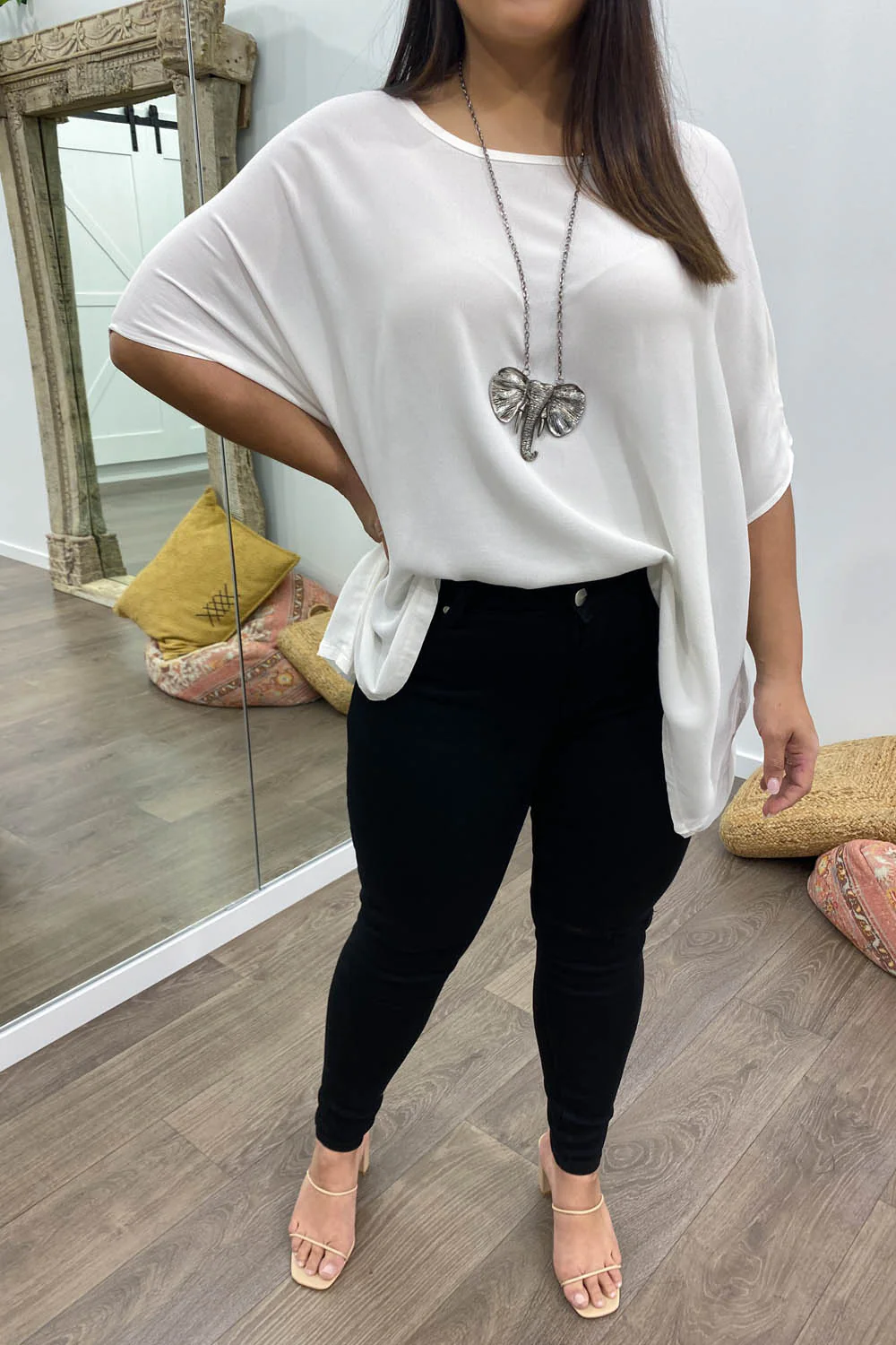 Zara Basic Drape Top - White - Image 10