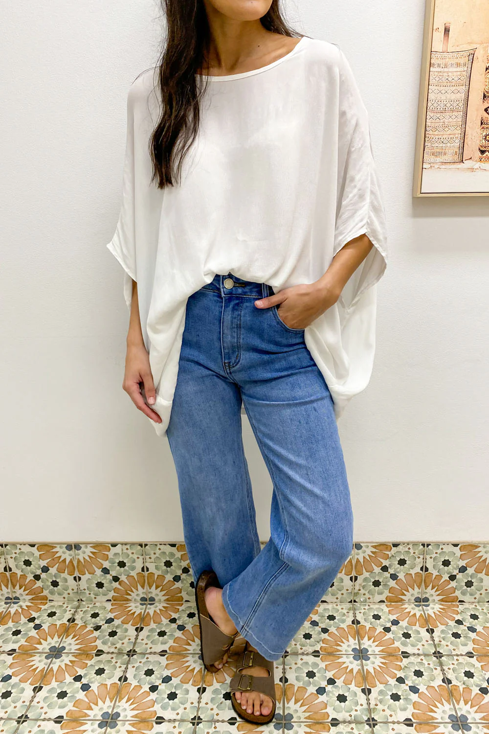 Zara Basic Drape Top - White - Image 11