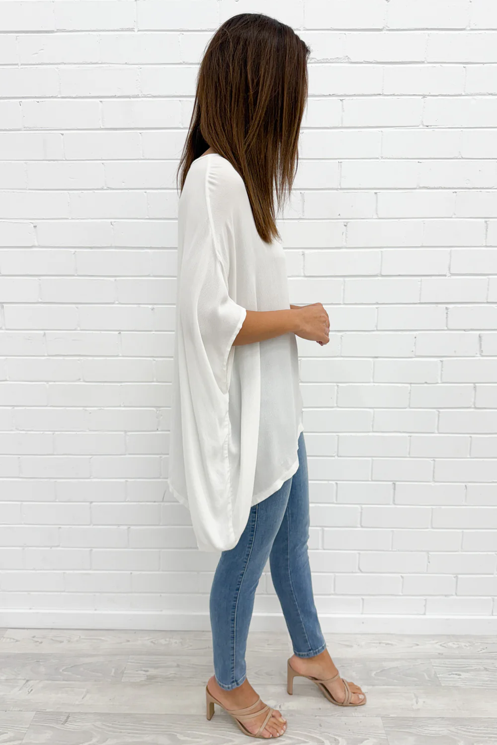 Zara Basic Drape Top - White - Image 5