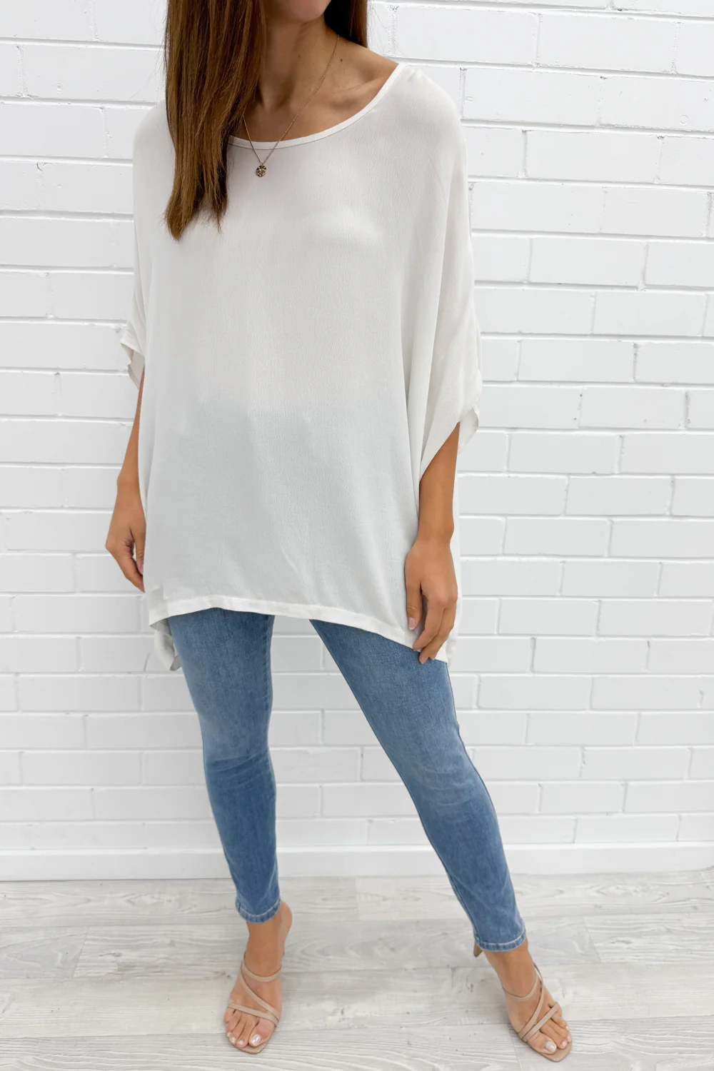 Zara Basic Drape Top - White - Image 7