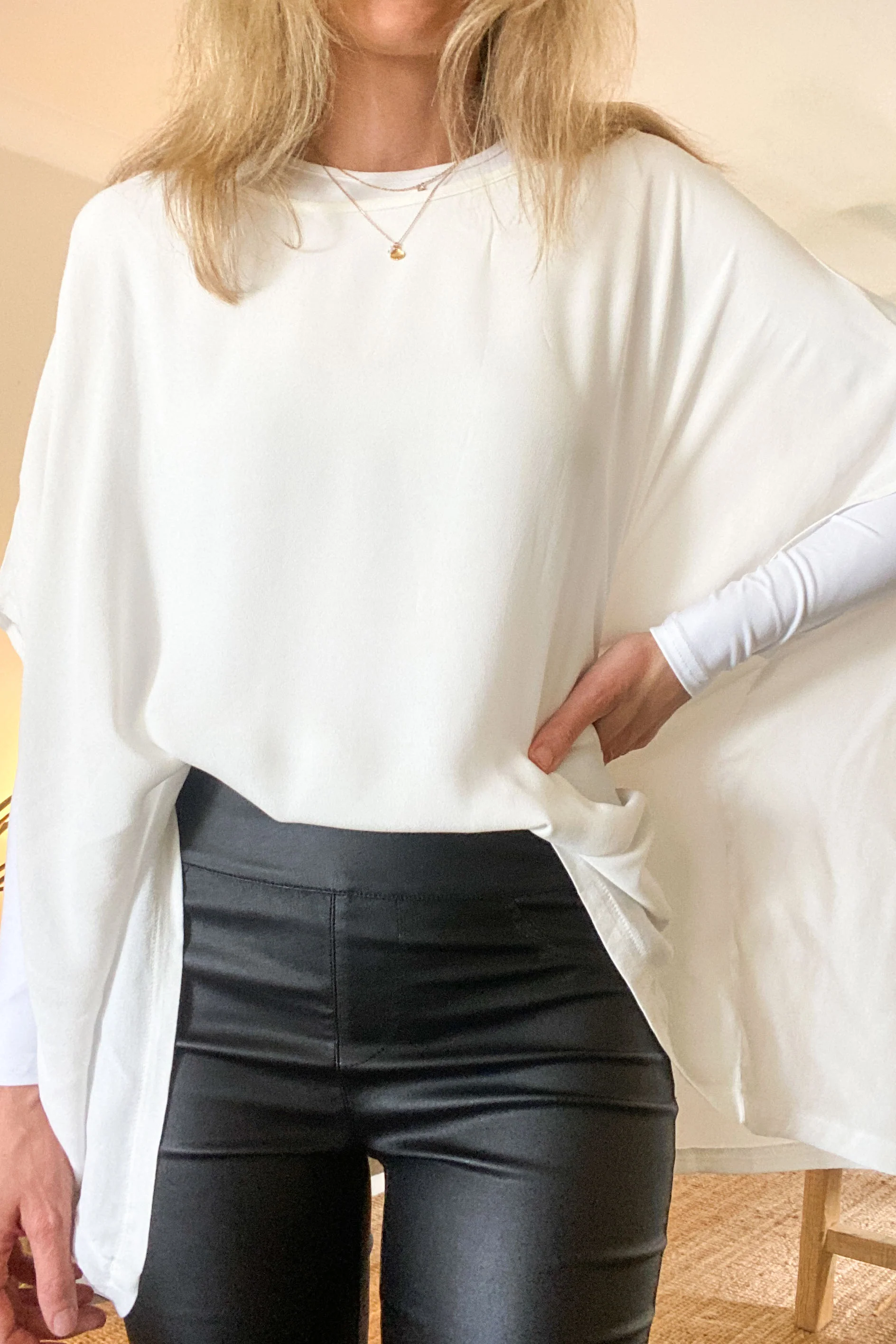 Zara Basic Drape Top - White - Image 8