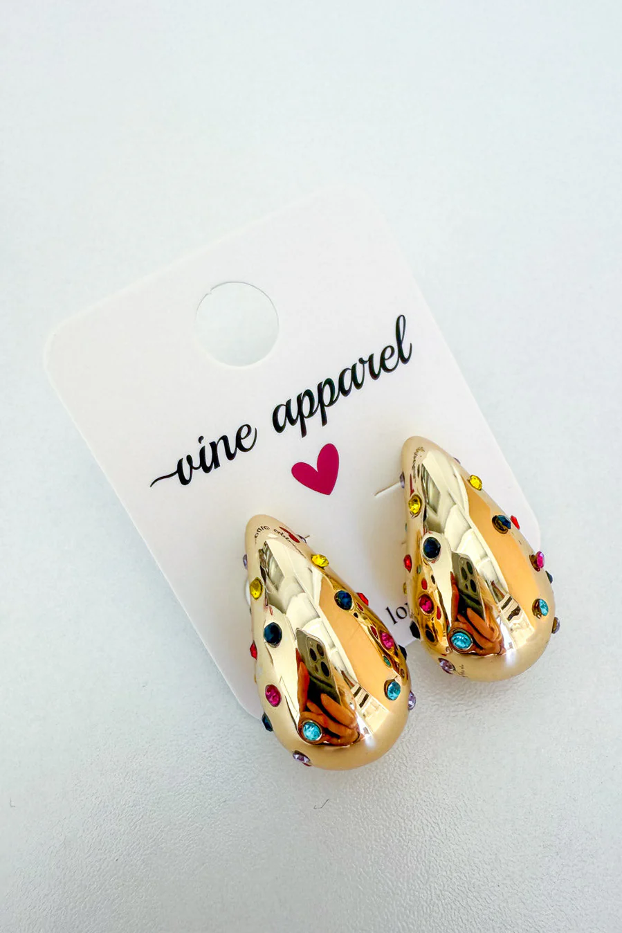 Zara Embellished Teardrop Earring - Gold - Image 4