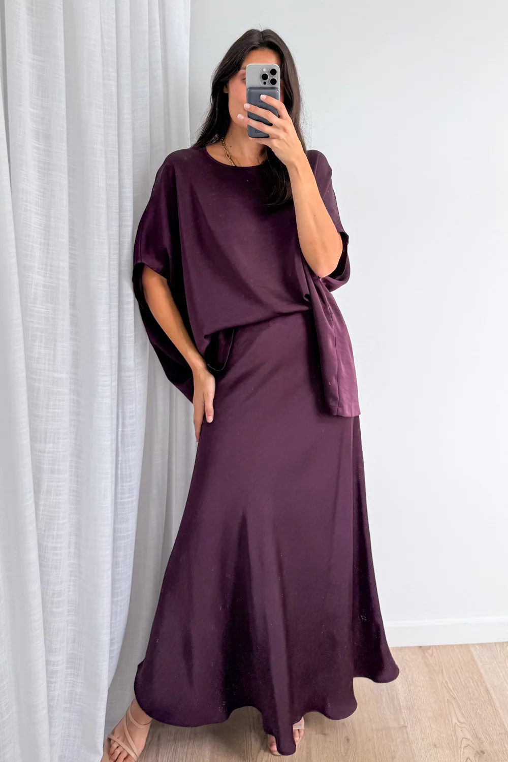 Zara Maxi Skirt - Plum - Image 3