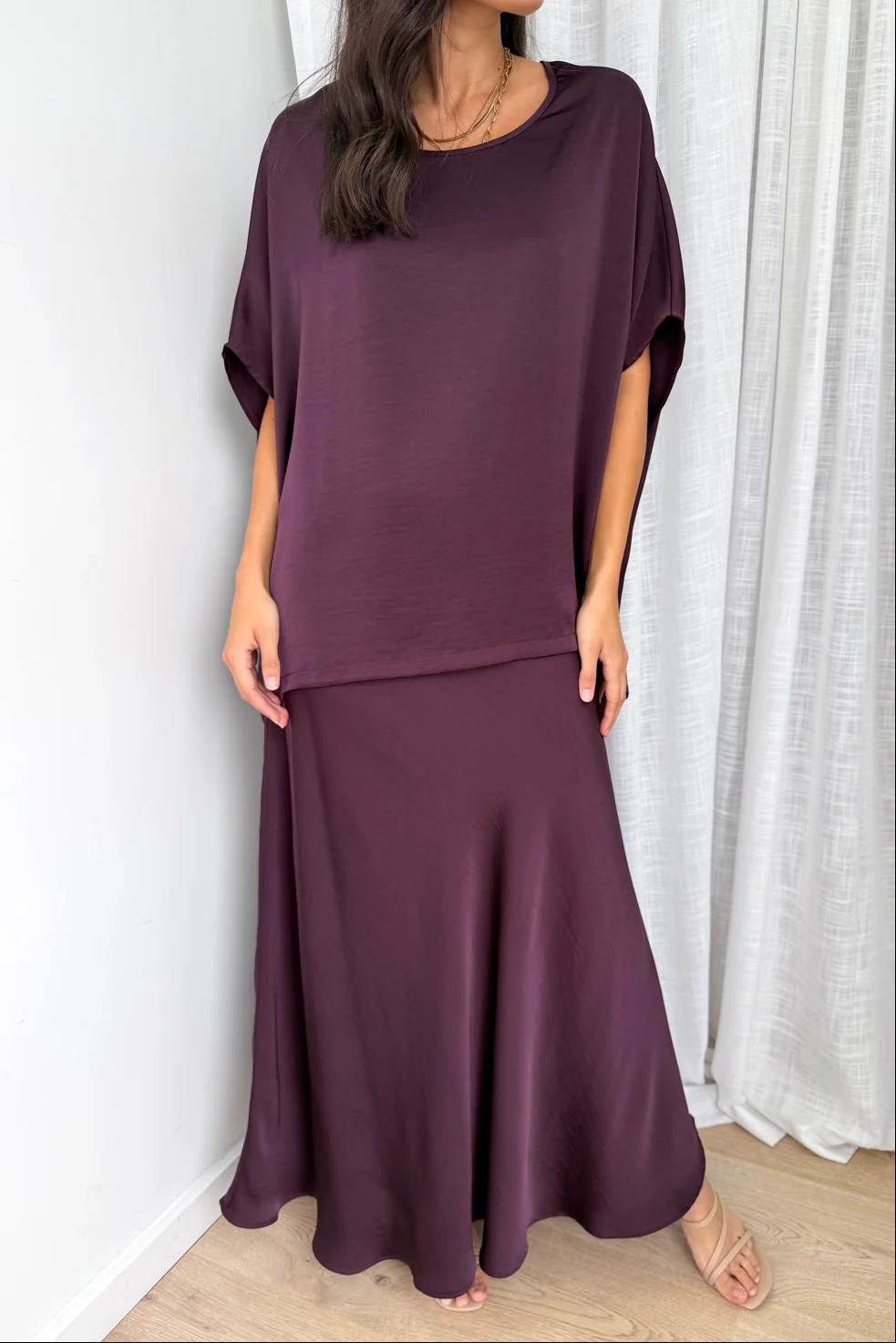 Zara Maxi Skirt - Plum - Image 6