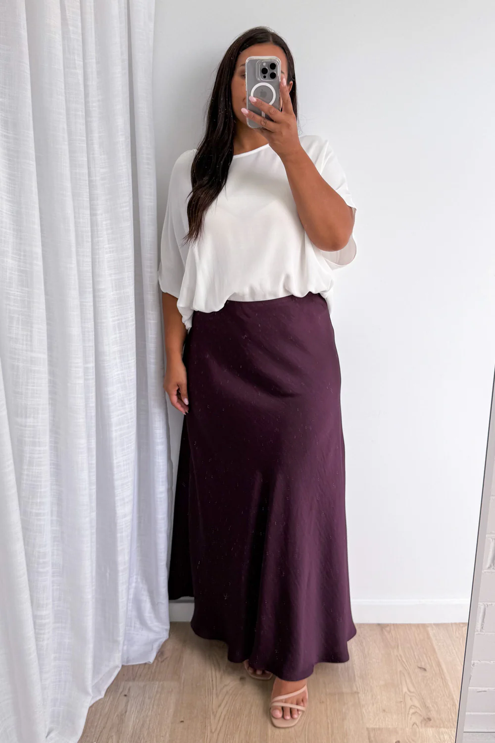 Zara Maxi Skirt - Plum - Image 7