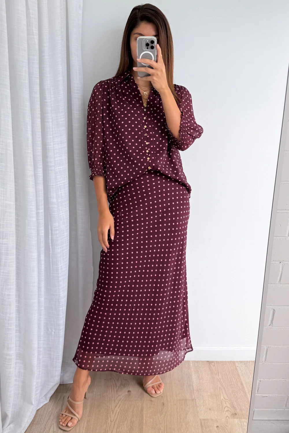 Zoella Skirt - Pink Polka Dot - Image 12