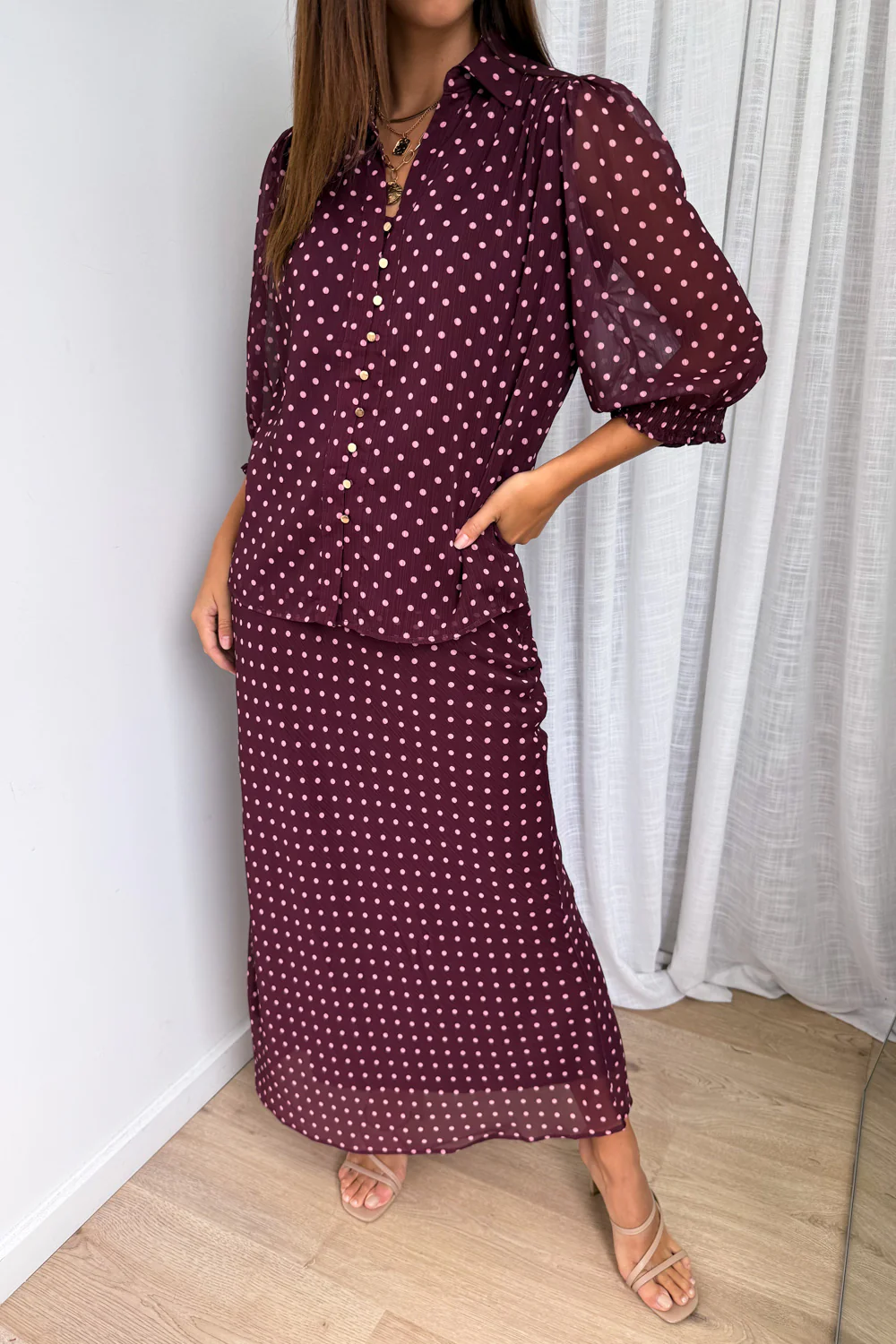 Zoella Skirt - Pink Polka Dot - Image 13