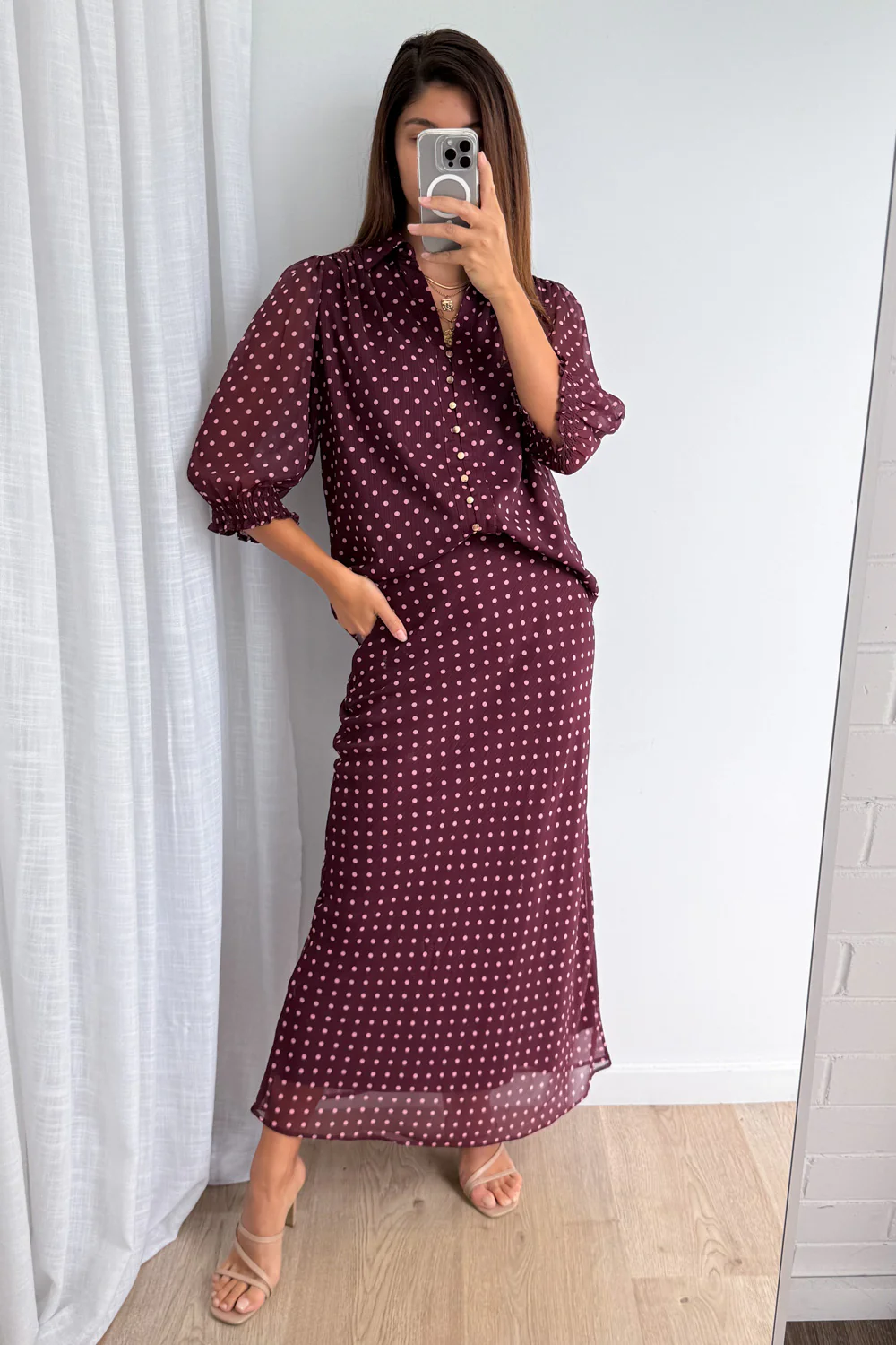 Zoella Skirt - Pink Polka Dot - Image 15