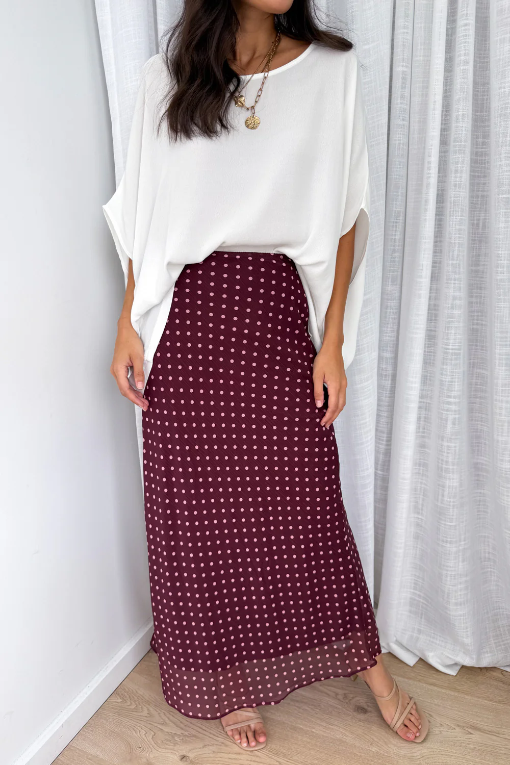 Zoella Skirt - Pink Polka Dot - Image 3