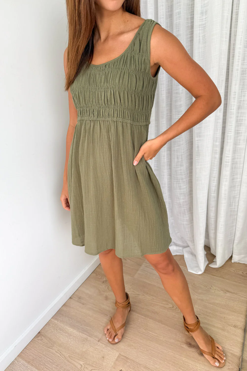 Zola Dress - Khaki - Image 3