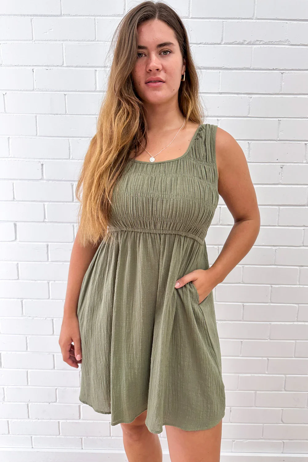 Zola Dress - Khaki - Image 9