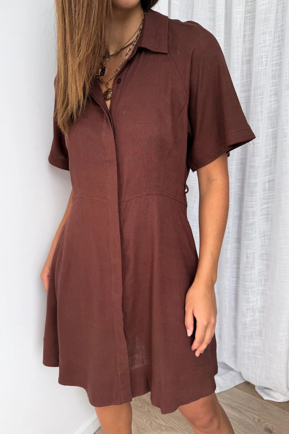 Zolita Shirt Dress - Chocolate - Image 2