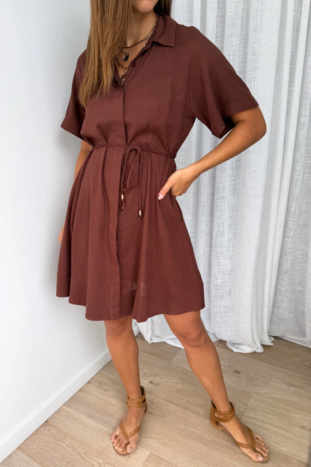 Zolita Shirt Dress - Chocolate - Image 3