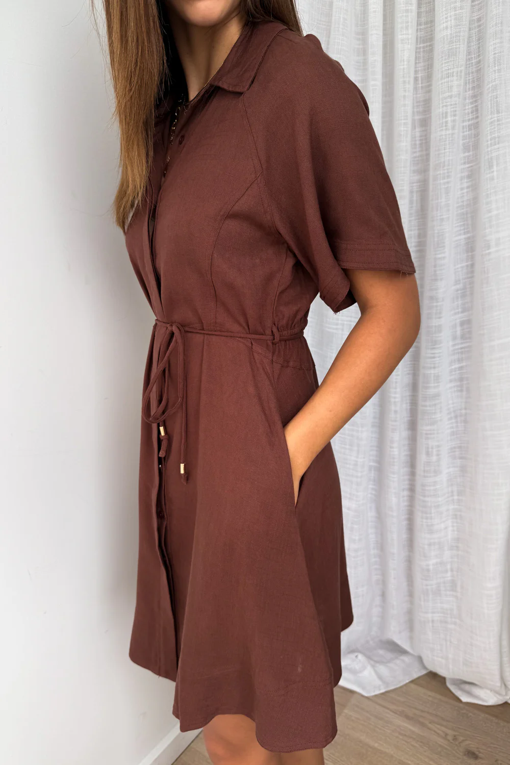 Zolita Shirt Dress - Chocolate - Image 4
