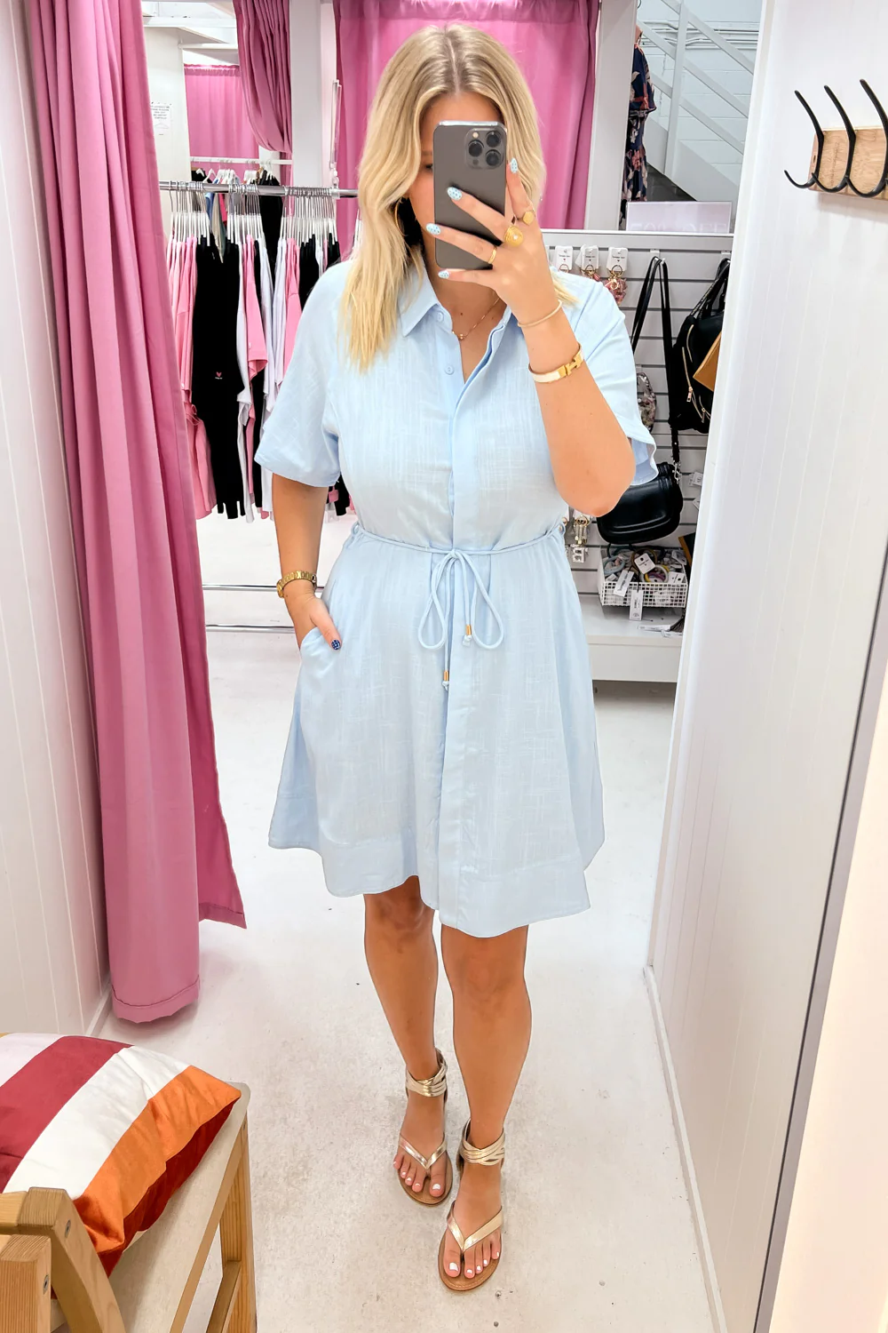 Zolita Shirt Dress - Sky Blue - Image 14