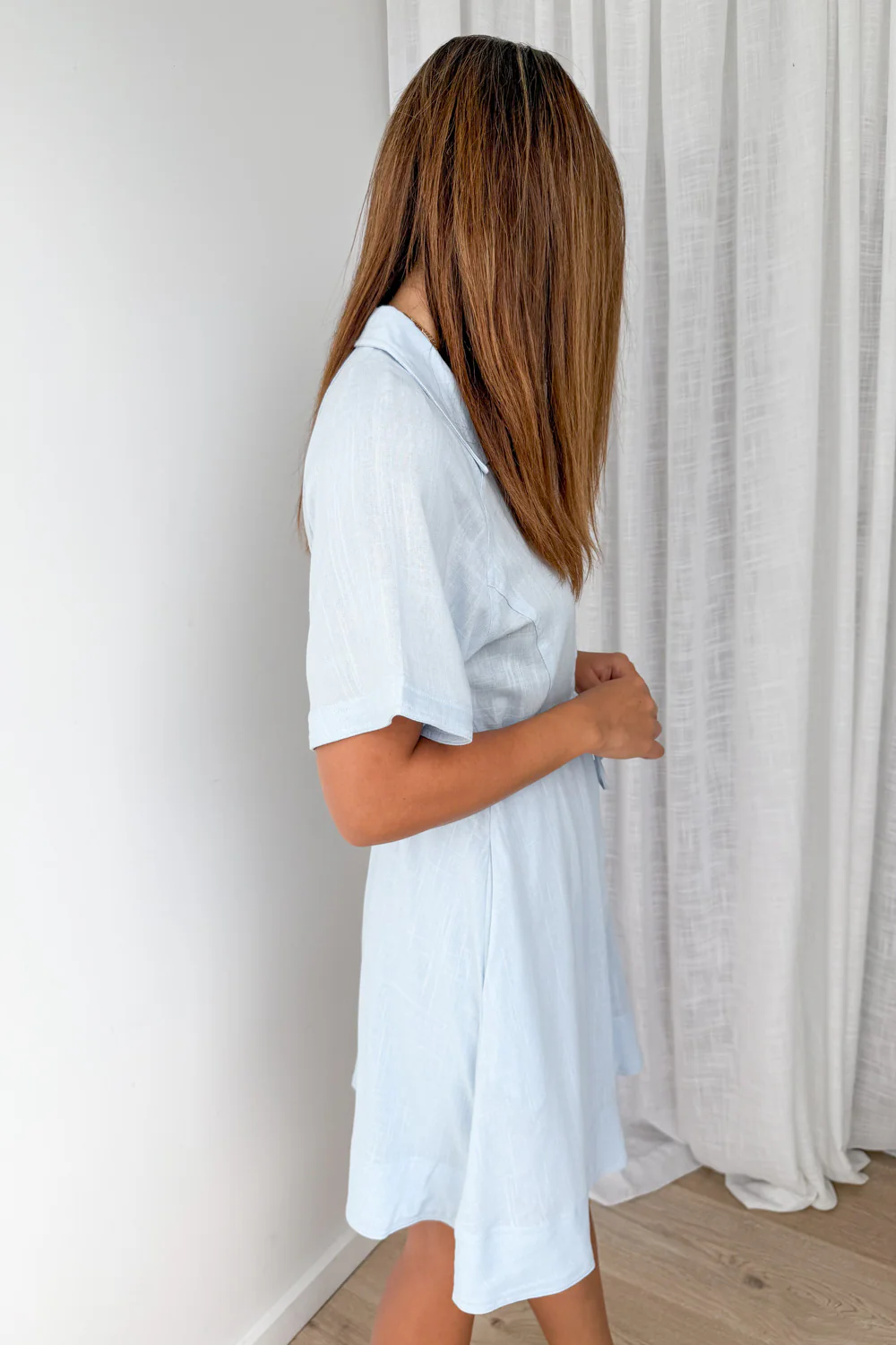 Zolita Shirt Dress - Sky Blue - Image 5
