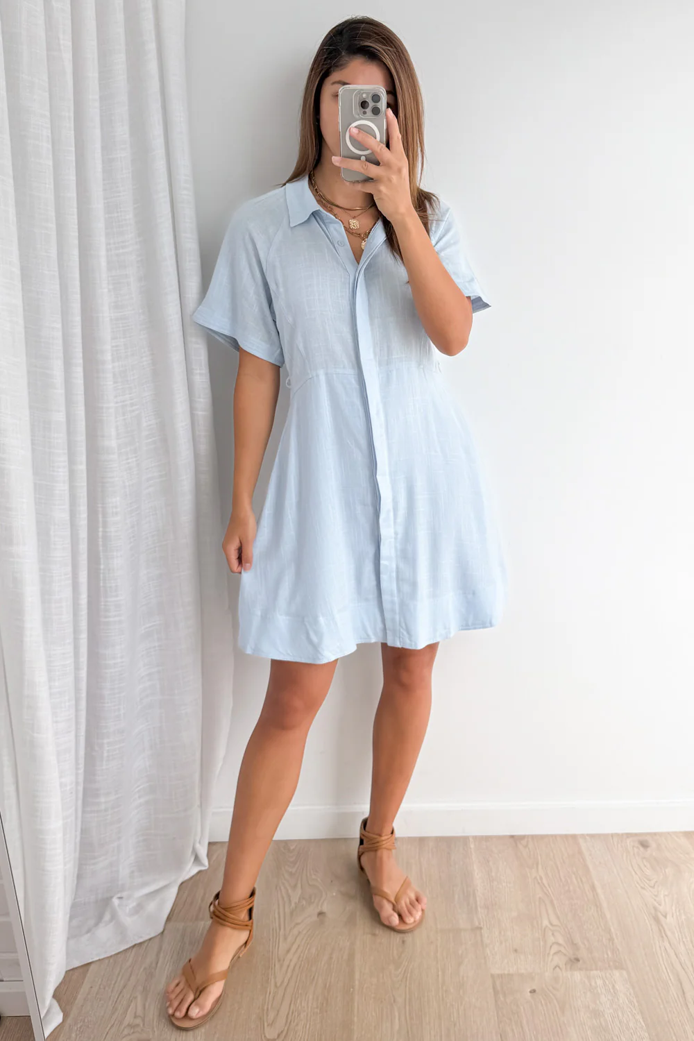 Zolita Shirt Dress - Sky Blue - Image 7