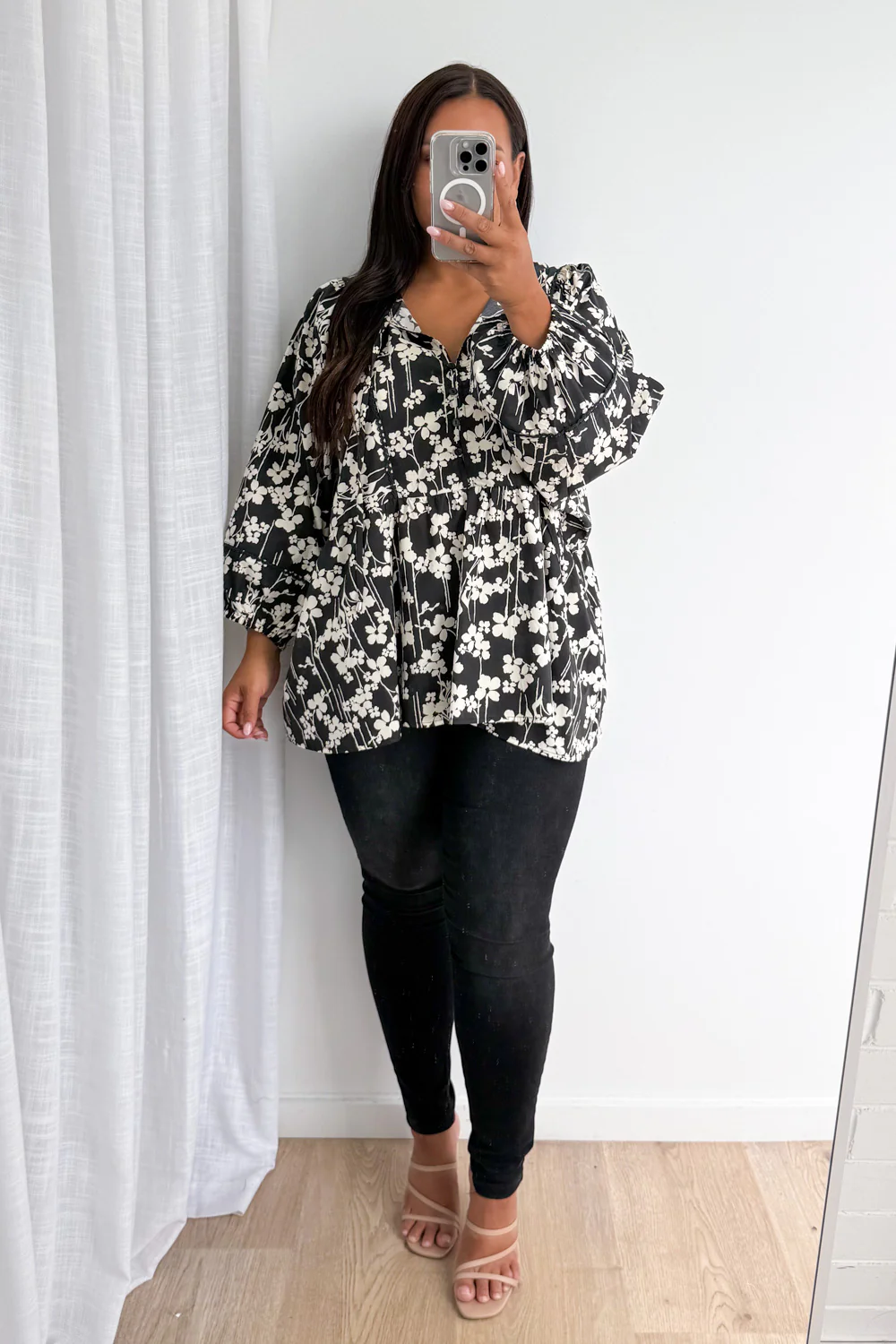Zula Top - Black Cream Floral - Image 12